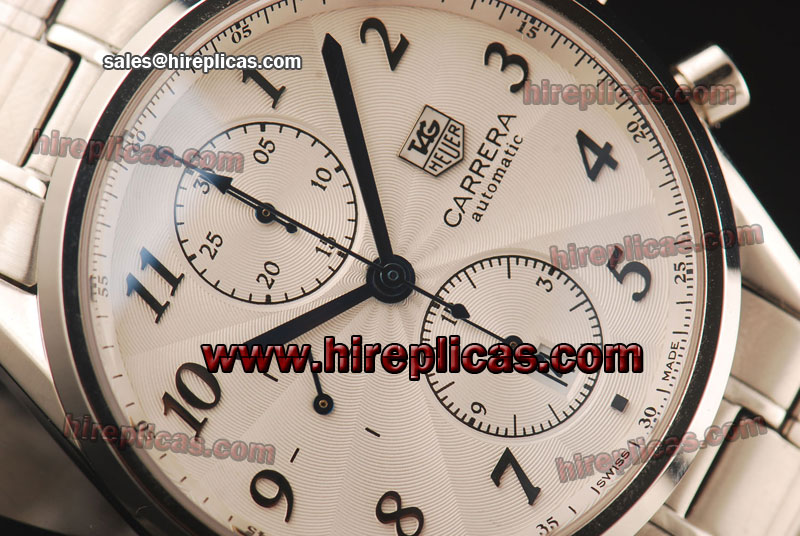 Graceful Beautiful Tag Heuer Carrera Calibre 16 Heritage Chrono CAS2150.FC6296 Swiss Valjoux 7750 Automatic Steel White Dial