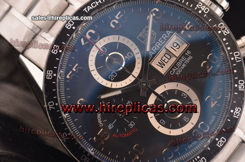 Best Price Tag Heuer Carrera CV2A10.BA0796 1:1 Original Swiss ETA 7750 Automatic Steel Black Dial 25 Jewelry