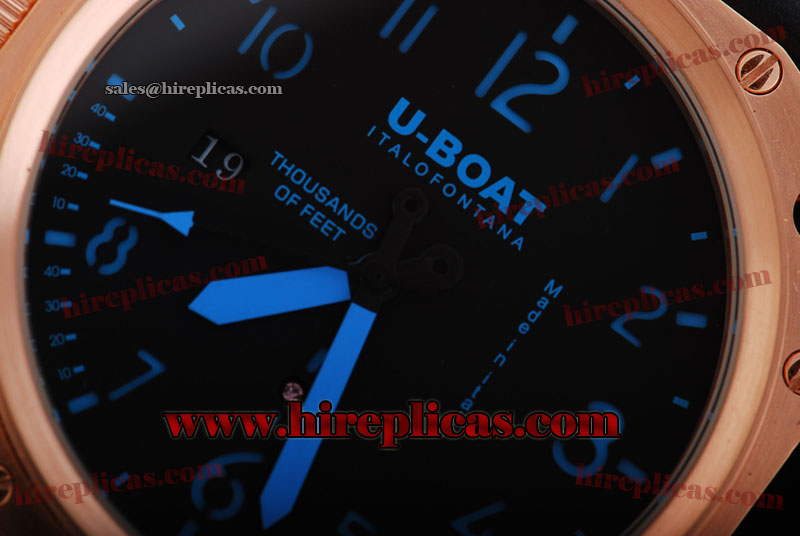 AAA U-Boat Thousands of Feet 5326 Automatic Rose Gold Black Dial Blue Markers