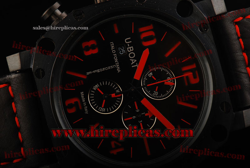 AAA U-Boat Thousands of Feet CAB 1890 Miyota Quartz PVD Black Dial Red Markers