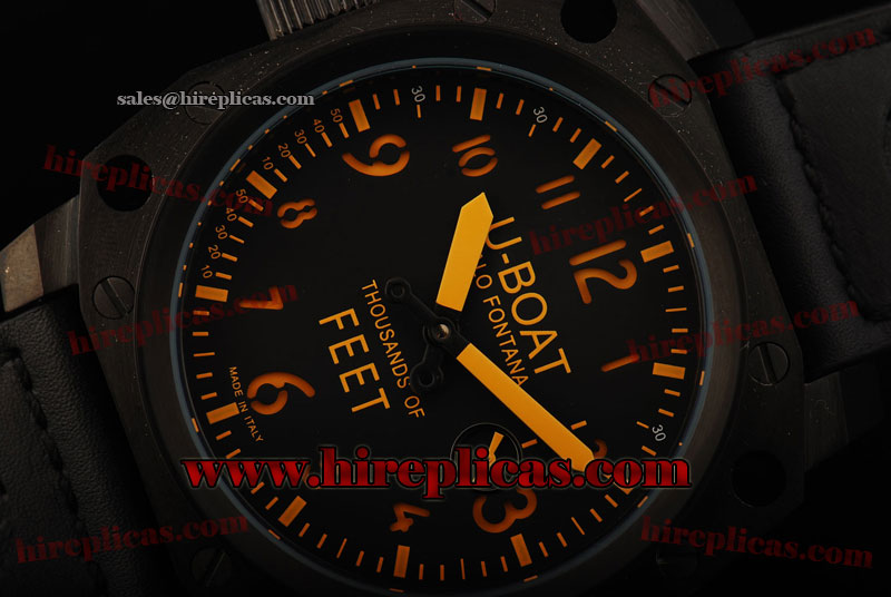 AAA U-Boat Thousands of Feet MB 1079 Asia 6497 Manual Winding PVD Black Dial Orange Markers