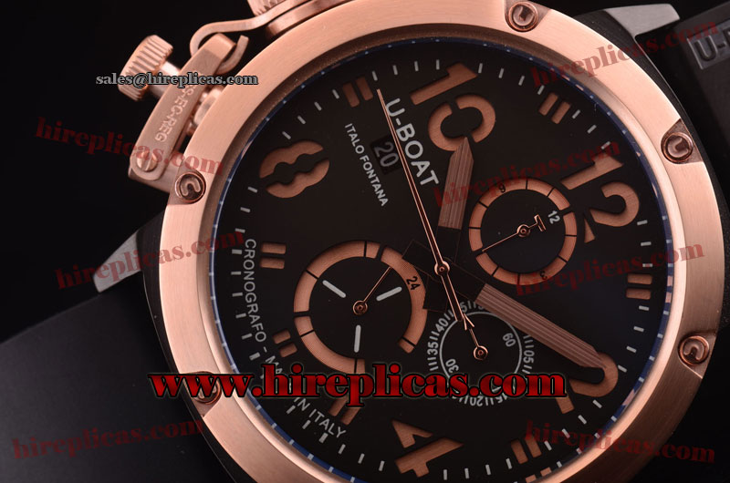 AAA U-Boat U-51 Chimera 6458 Automatic PVD/Rose Gold Black Dial