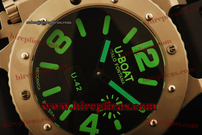 Cheapest Replica Modern U-Boat Limited Edition U-42 6157 Swiss ETA 6497 Manual Winding Titanium Black Dial Green Markers - 1:1 Original