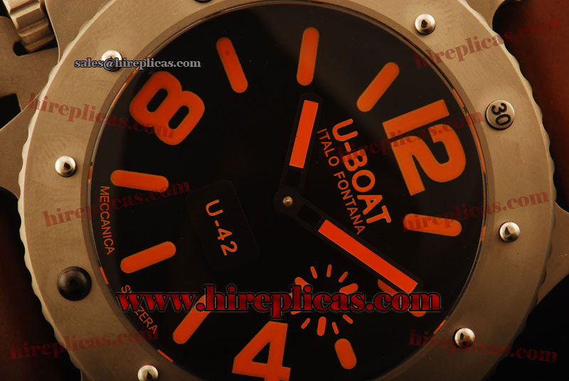 Replica Knockoffs U-Boat Limited Edition U-42 6157 Swiss ETA 6497 Manual Winding Titanium Black Dial Red Markers - 1:1 Original