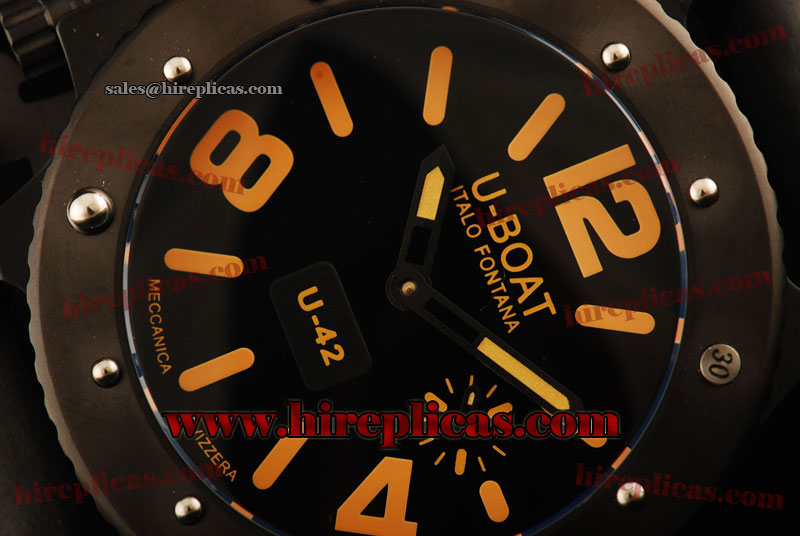 Best Price U-Boat Limited Edition U-42 6475 Automatic PVD Black Dial Yellow Markers