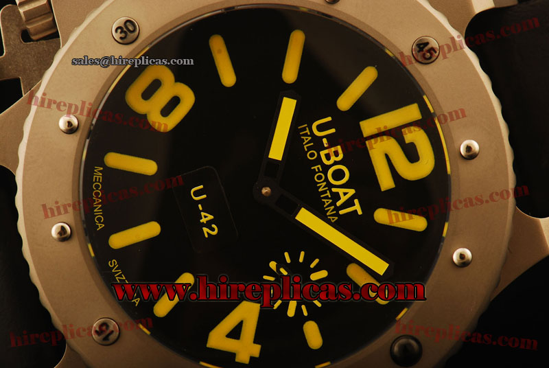 Best quality Classic U-Boat Limited Edition U-42 6157 Swiss ETA 6497 Manual Winding Titanium Black Dial Yellow Markers - 1:1 Original