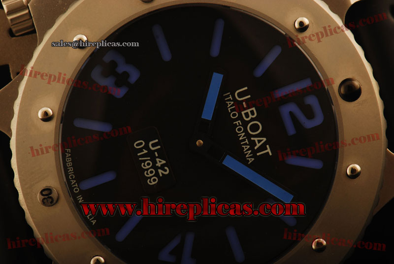 Graceful Fashion U-Boat Limited Edition U-42 6157 Asia 6497 Manual Winding Steel Black Dial Blue Markers