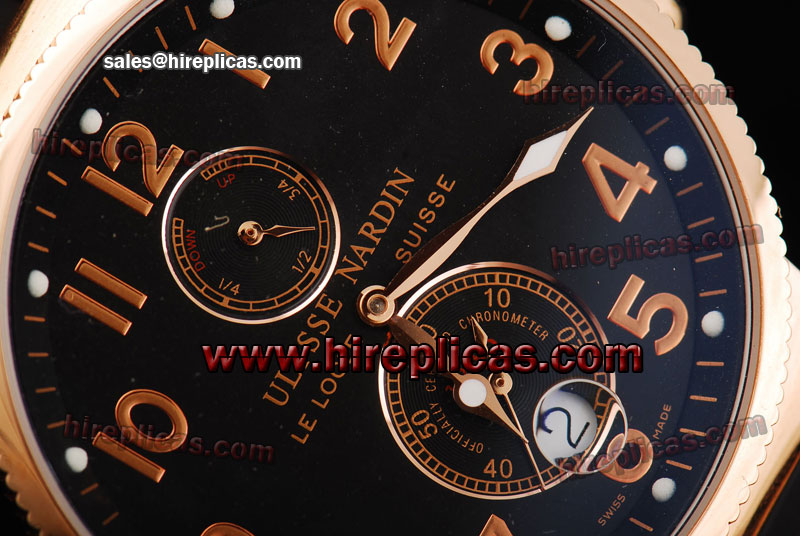Top Quality Ulysse Nardin Maxi Marine 263-66 Asia Automatic Rose Gold Black Dial Numeral Markers