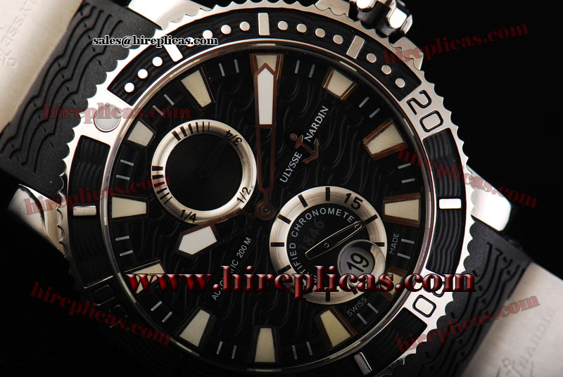 Graceful Classic Ulysse Nardin Maxi Marine Diver Limited Edition 263-55-3/92 Asia Automatic Steel Black Dial Stick Markers