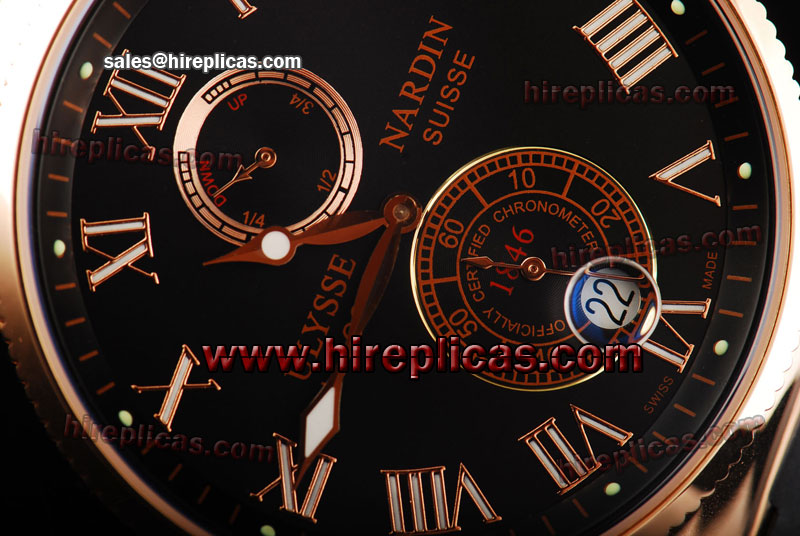 Pretty Top Modern Ulysse Nardin Maxi Marine Power Reserve 263-67-3/43 Asia Automatic Rose Gold Black Dial Roman Markers