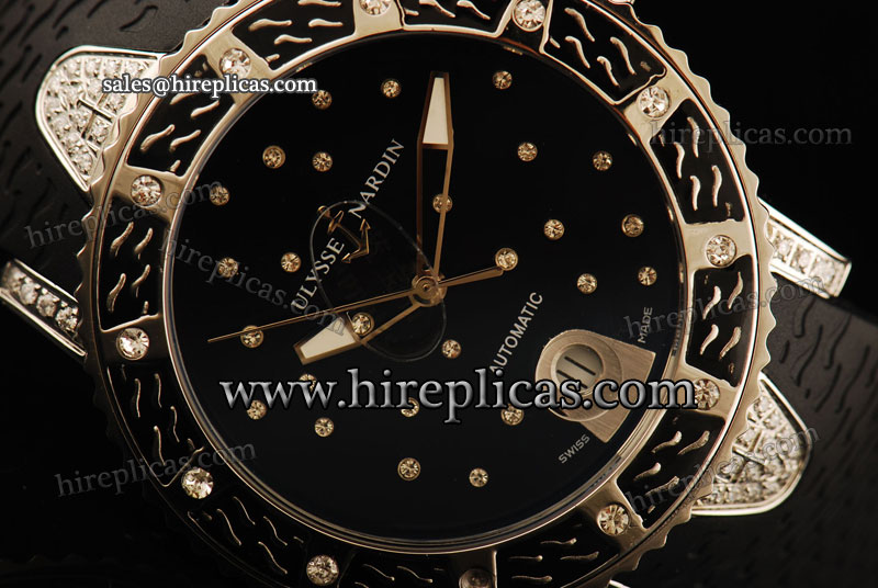 Good Ulysse Nardin Marine Lady Diver 8103-101EC-3C/12 Swiss ETA 2836 Automatic Steel Black Dial