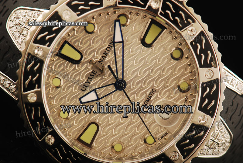 Best Beautiful Ulysse Nardin Marine Lady Diver 8103-101EC-3C/12 Swiss ETA 2836 Automatic Steel Silver Dial Green Markers