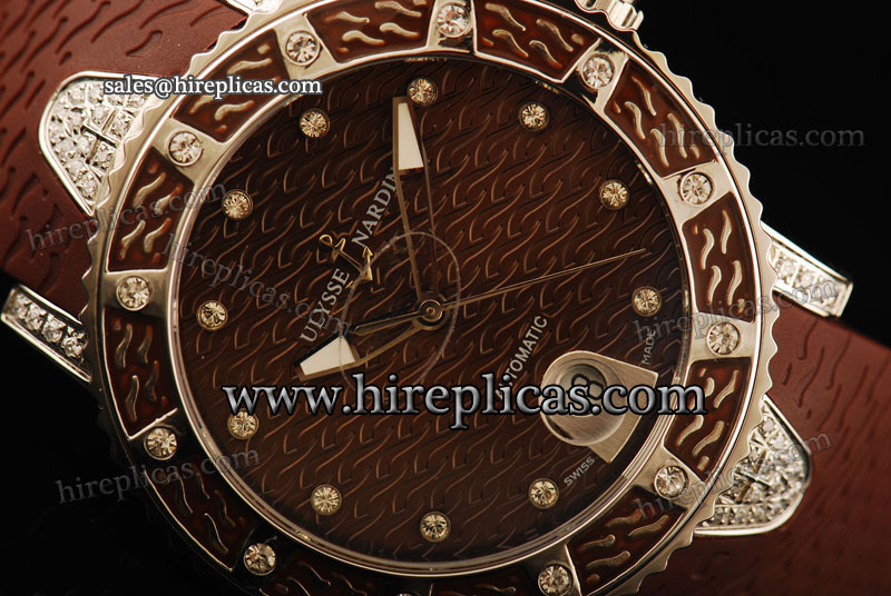 Best Price Ulysse Nardin Marine Lady Diver 8103-101EC-3C/13 Swiss ETA 2836 Automatic Steel Brown Dial