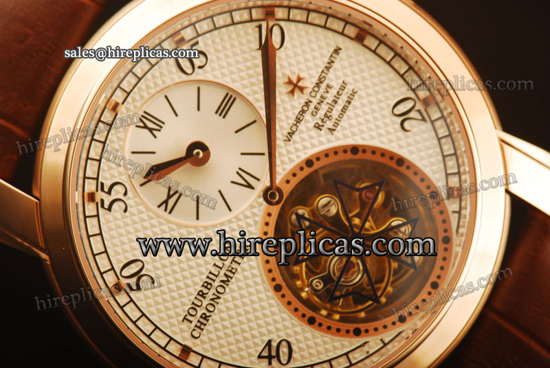 Cheap Classic Vacheron Constantin Malte 80172/000R-9362 Swiss Manual Winding Tourbillon Rose Gold White Dial