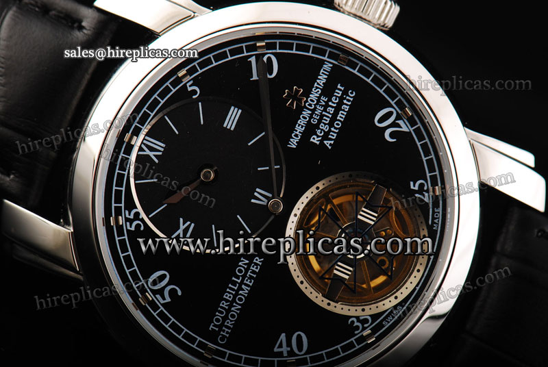 Classic Fake Vacheron Constantin Malte 80172/000R-9314 Asia Manual Winding Tourbillon Steel Black Dial