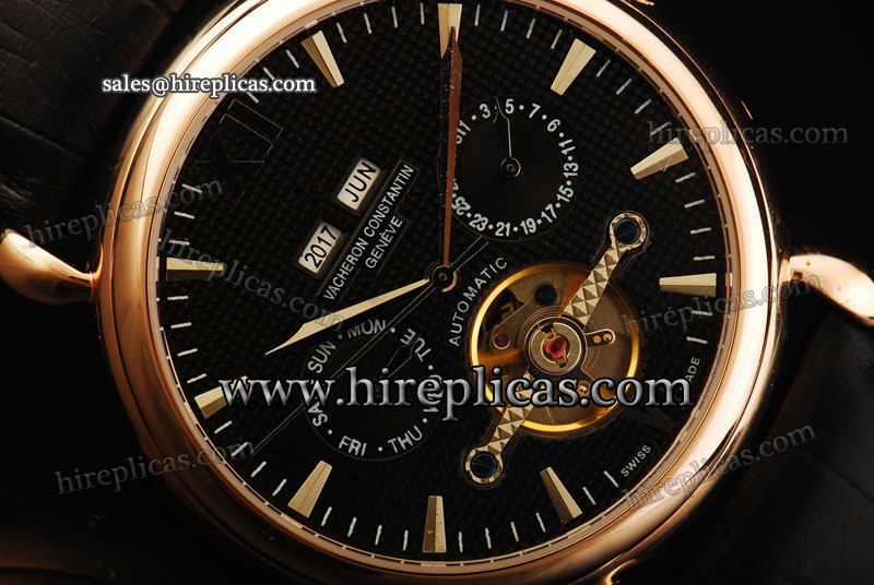 Duplicate Vacheron Constantin Malte 80172/000R-9330 Tourbillon Asia Automatic Rose Gold Black Dial