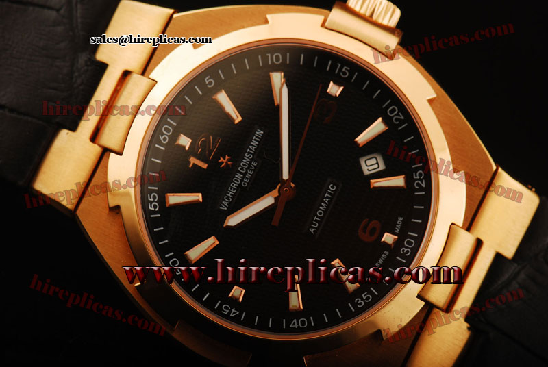 Exquisite Vacheron Constantin Overseas 47040/000W-9503 Swiss ETA 2824 Automatic Rose Gold Black Dial