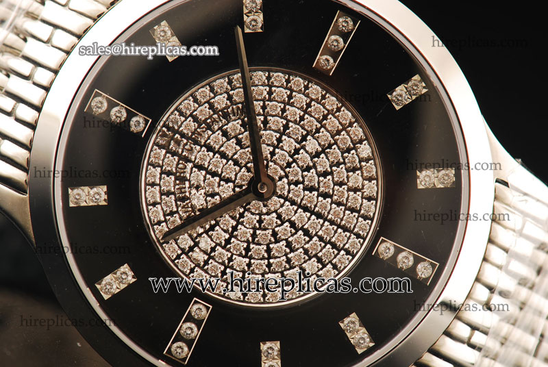 Pretty Top Vacheron Constantin Patrimony 25562/206G-9180 Swiss Quartz Steel Black/Diamond Dial