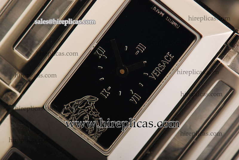 Buy Cheap Versace Deauville Ladies VSQ99S009 S099 Swiss ETA Quartz Steel Black Dial