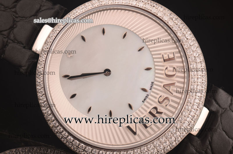 Best Special Versace Perpetuelle 87Q99D009 S009 Swiss ETA Quartz Steel/Diamond White Mop Dial